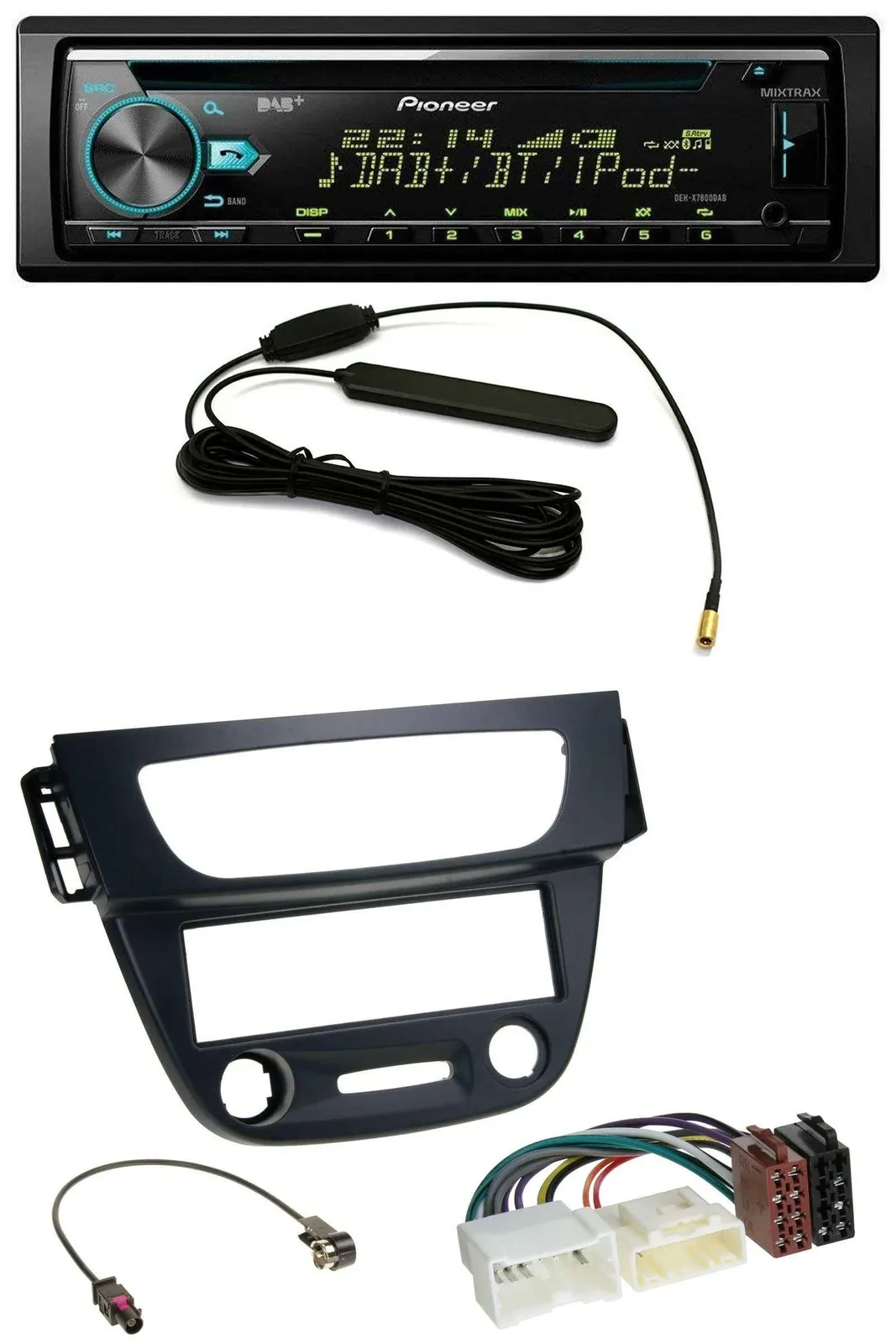 Pioneer CD MP3 AUX DAB USB Autoradio für Renault Megane 3 09-14 schwarz