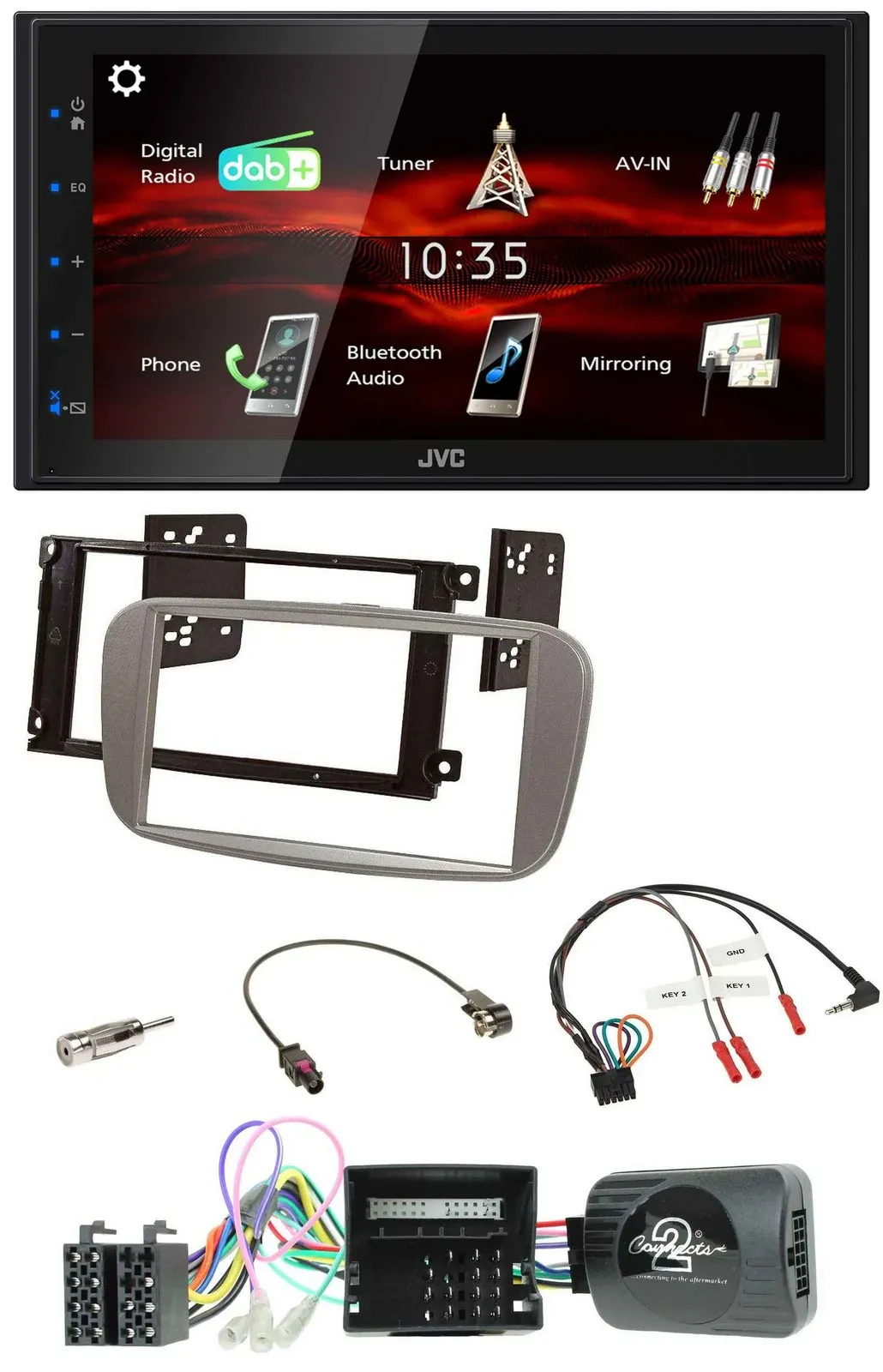 JVC USB Bluetooth Lenkrad DAB 2DIN Autoradio für Ford Mondeo S-Max 2007-14 CAN s