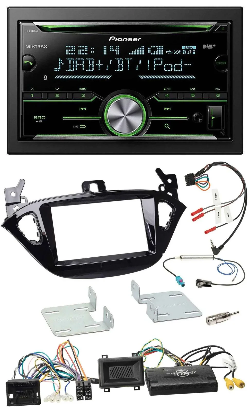 Pioneer Bluetooth Lenkrad DAB 2DIN USB CD Autoradio für Opel Adam Corsa E ab 201