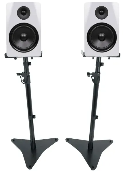 (2) Rockville DPM8W 8" 300W Powered Studio Monitor Speakers+Adjustable Stands