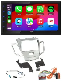 JVC Bluetooth 2DIN MP3 DAB USB Autoradio für Ford Fiesta 08-10 silber