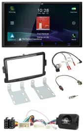JVC USB Bluetooth 2DIN DAB Lenkrad Autoradio für Dacia Sandero ab 13 piano-schwa