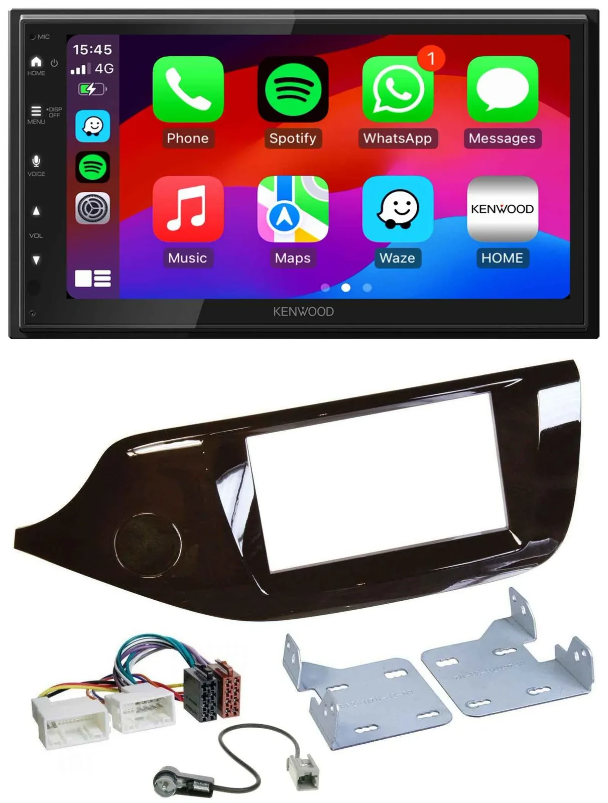 Kenwood MP3 USB DAB 2DIN Bluetooth Autoradio für Kia Ceed ab 12 glänzend