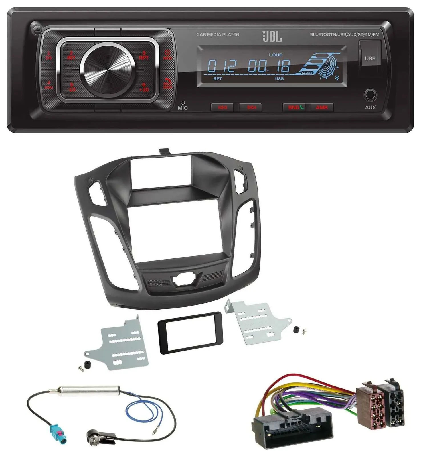 Автомагнитола JBL для Ford Focus (DYB, 2011–2014) SD, AUX, MP3, USB, Bluetooth
