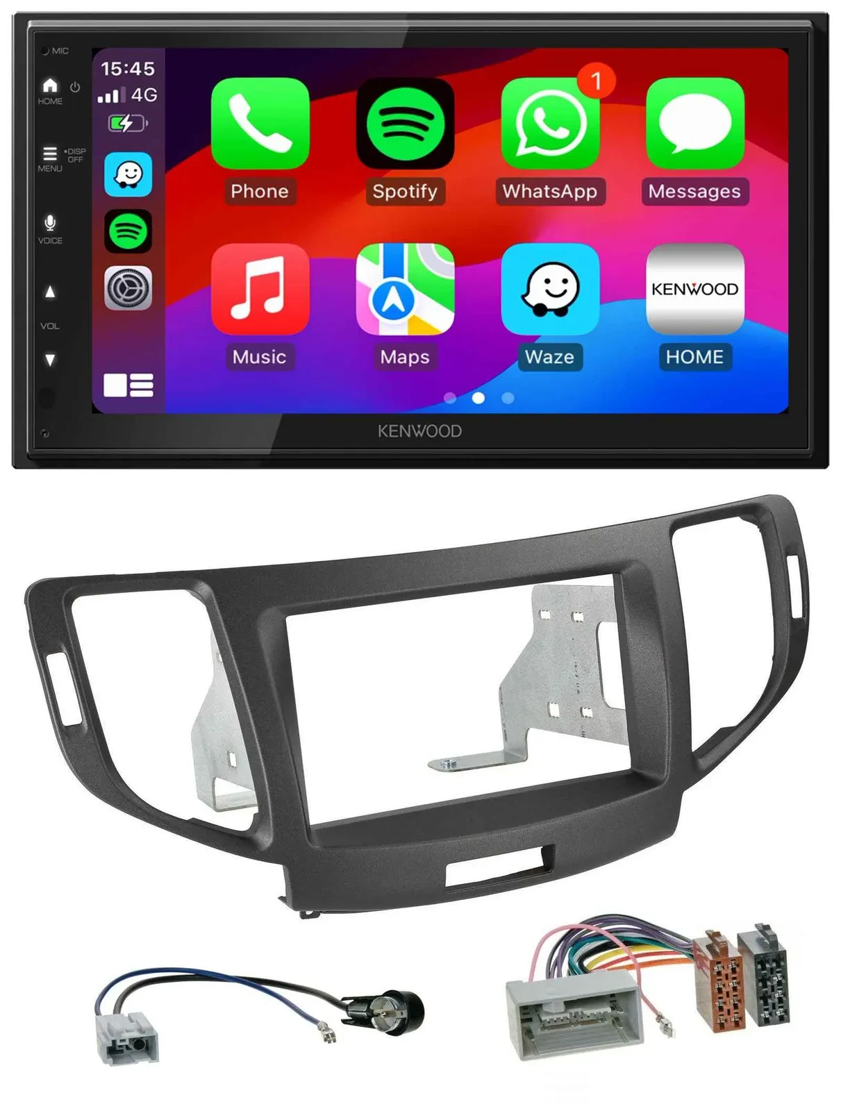 Автомагнитола для Honda Accord (с 2011) Kenwood 2-DIN, MP3, USB, DAB, Bluetooth, цвет антрацит