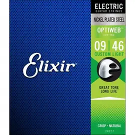 Струны для электрогитары Elixir 19027 OptiWeb Custom Light 09-46