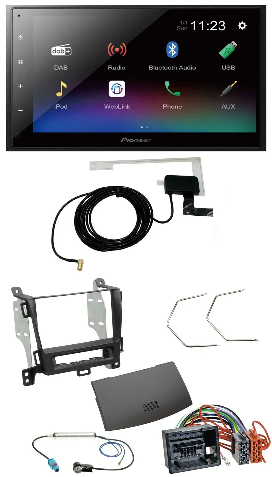 Pioneer DAB MP3 Bluetooth 2DIN USB Autoradio für Opel Zafira ab 12 jet black