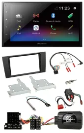 Автомагнитола Pioneer 2DIN USB Bluetooth DAB для Audi A4 1999–2001, поддержка управления на руле, система Bose
