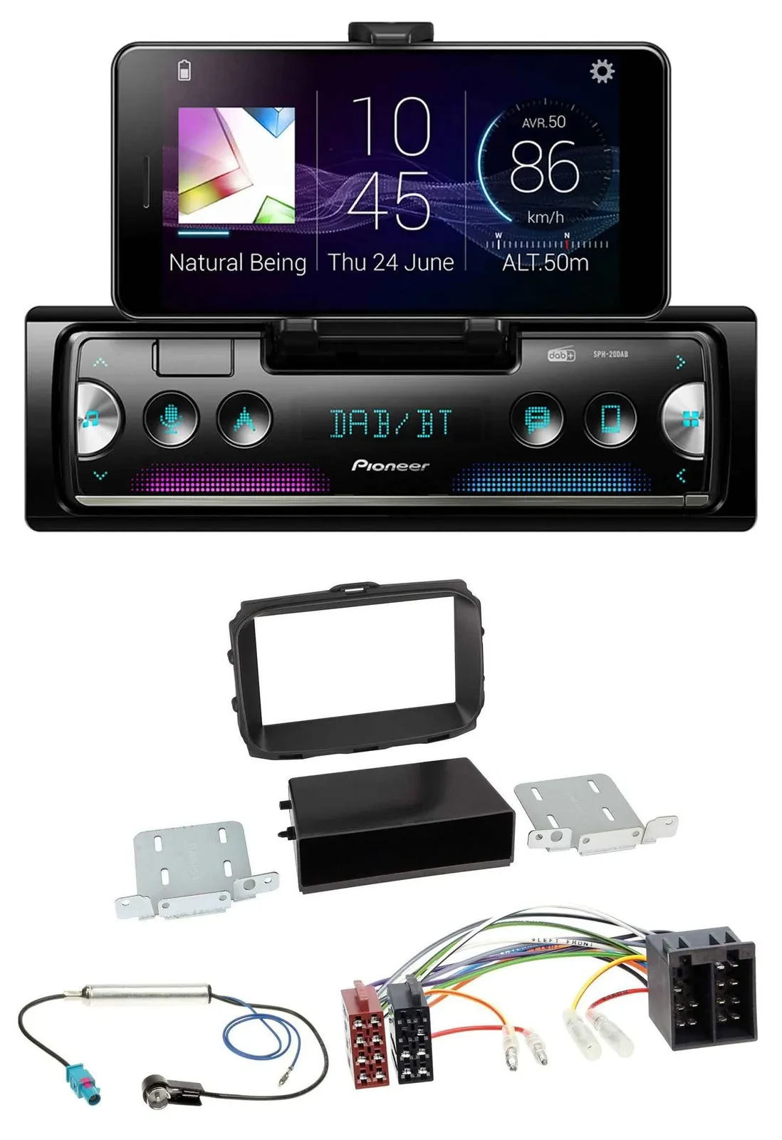 Pioneer USB MP3 Bluetooth DAB Autoradio für Alfa Romeo Giulietta 2013-2021 ISO