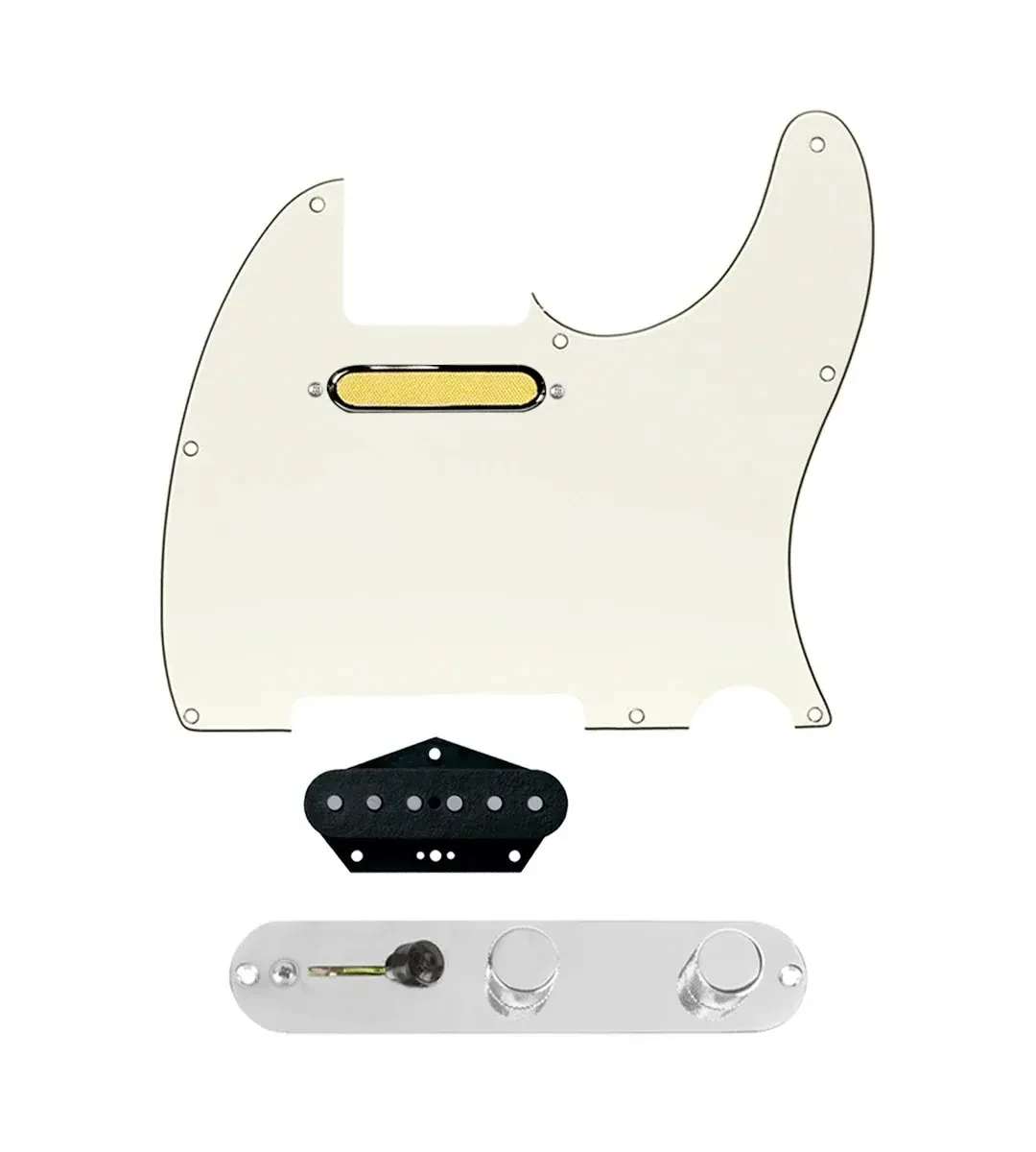 920D Custom Gold Foil Loaded Pickguard for Tele With Parchment Pickguard and ...
