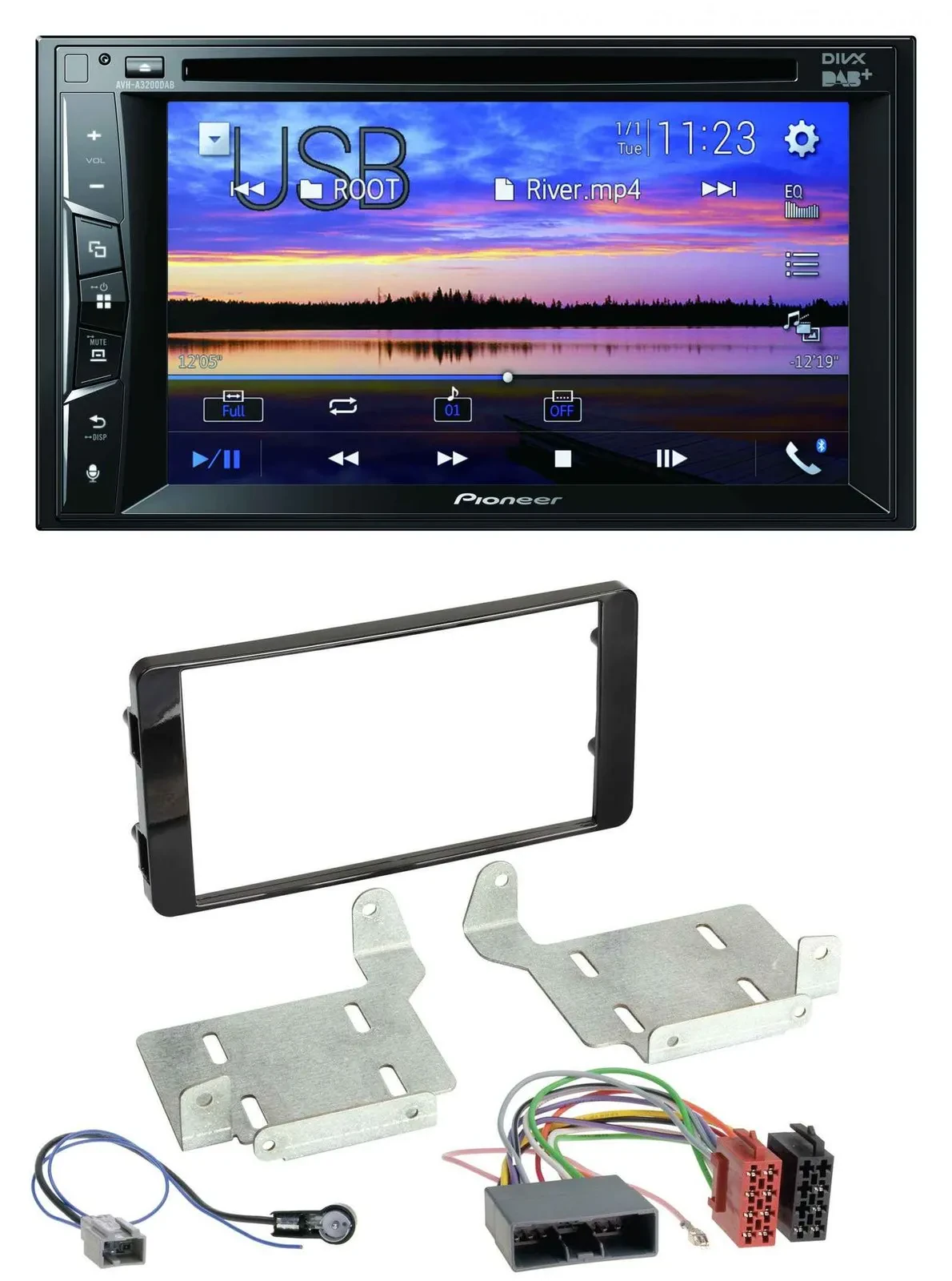 Pioneer Bluetooth 2DIN USB DVD DAB MP3 Autoradio für Mitsubishi ASX (ab 2015)