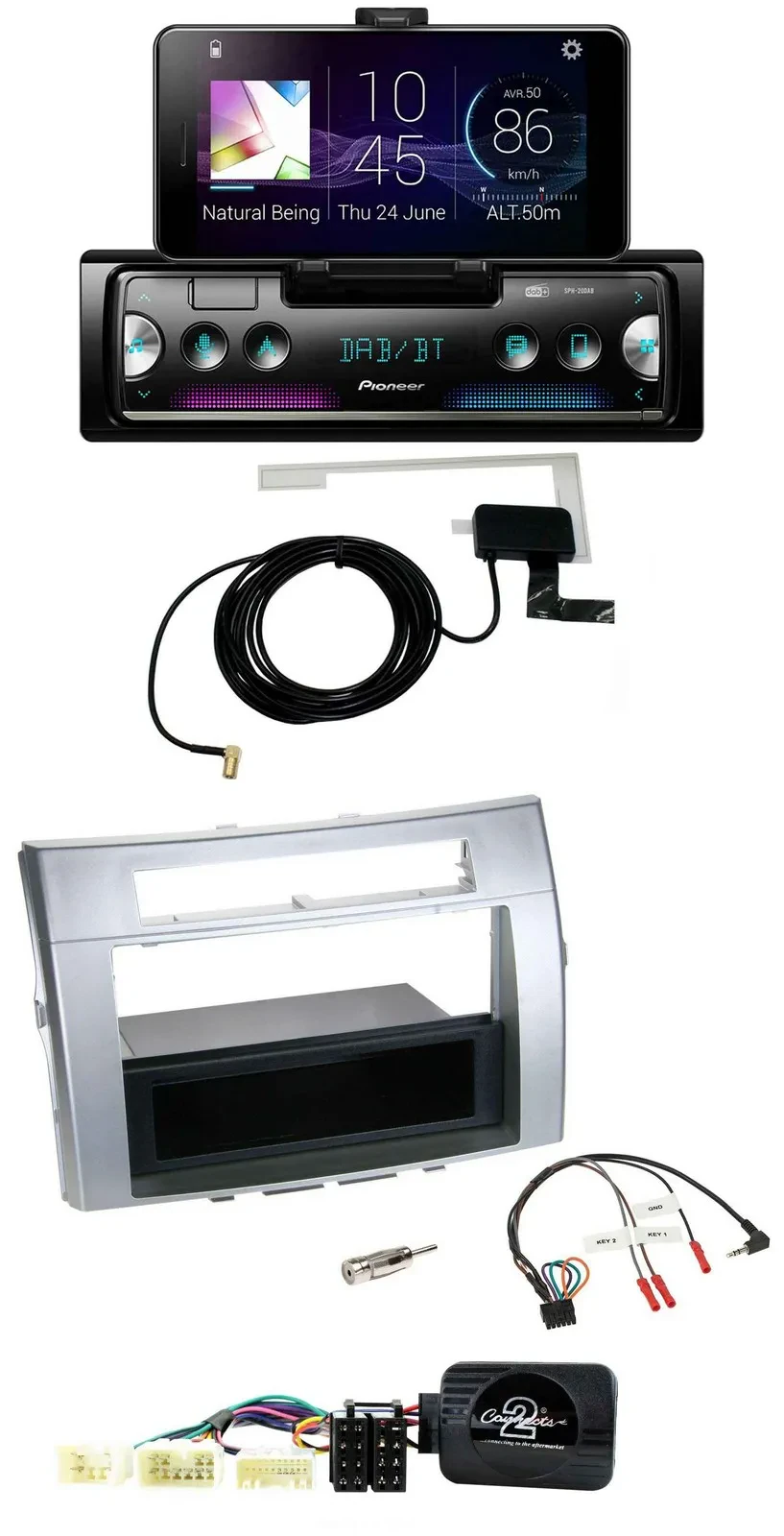 Автомагнитола для Toyota Corolla Verso 2004–2007 Pioneer DAB, Bluetooth, USB