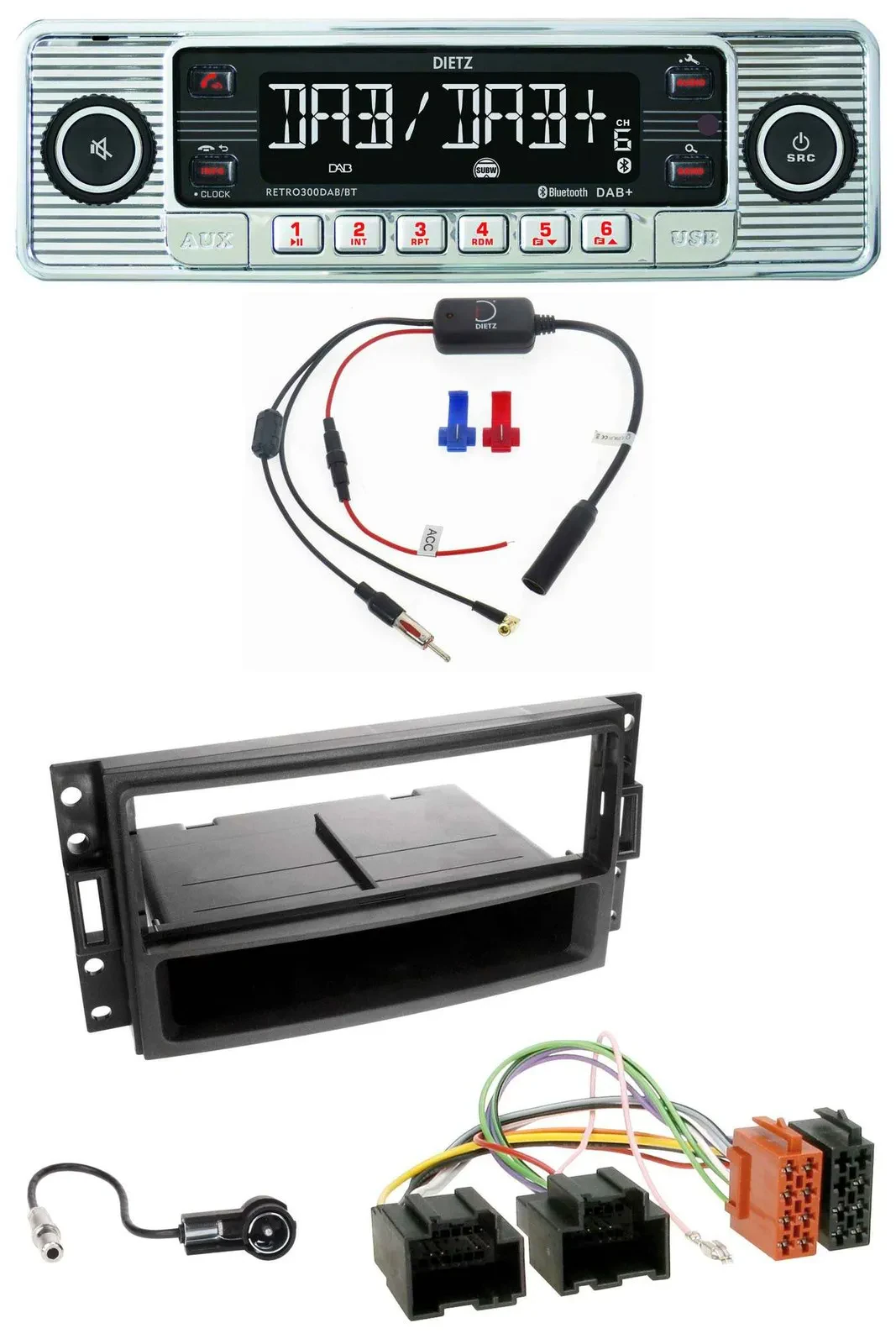 Dietz DAB USB MP3 Bluetooth Autoradio für Chevrolet Corvette Uplander 05-13