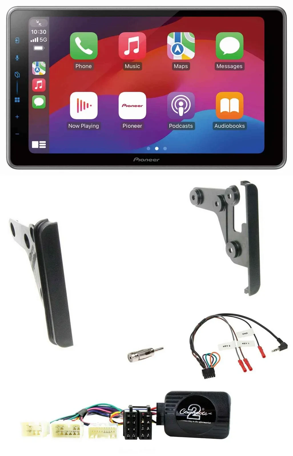 Автомагнитола для Toyota Yaris 2007–2010 Pioneer 2DIN, USB, DAB, Bluetooth, совместима с кнопками на руле