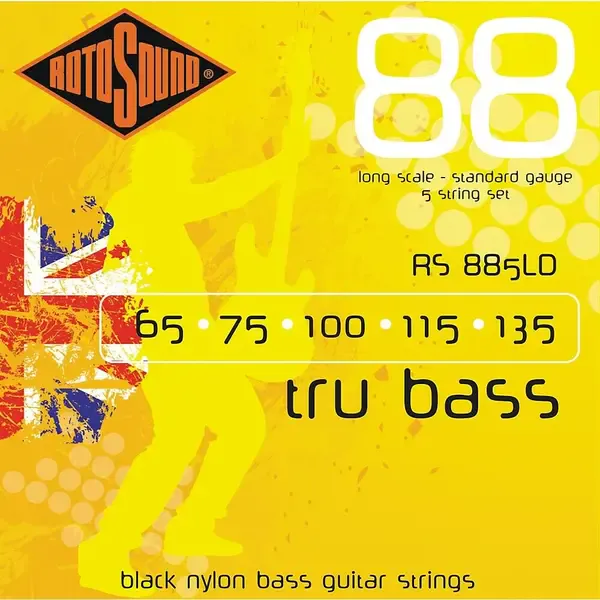Струны для бас-гитары Rotosound RS885LD Trubass Black Nylon Flatwound Strings