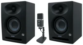 2) Presonus Eris Studio 4 Powered 4.5" Studio Monitors+Warm Audio Script USB Mic