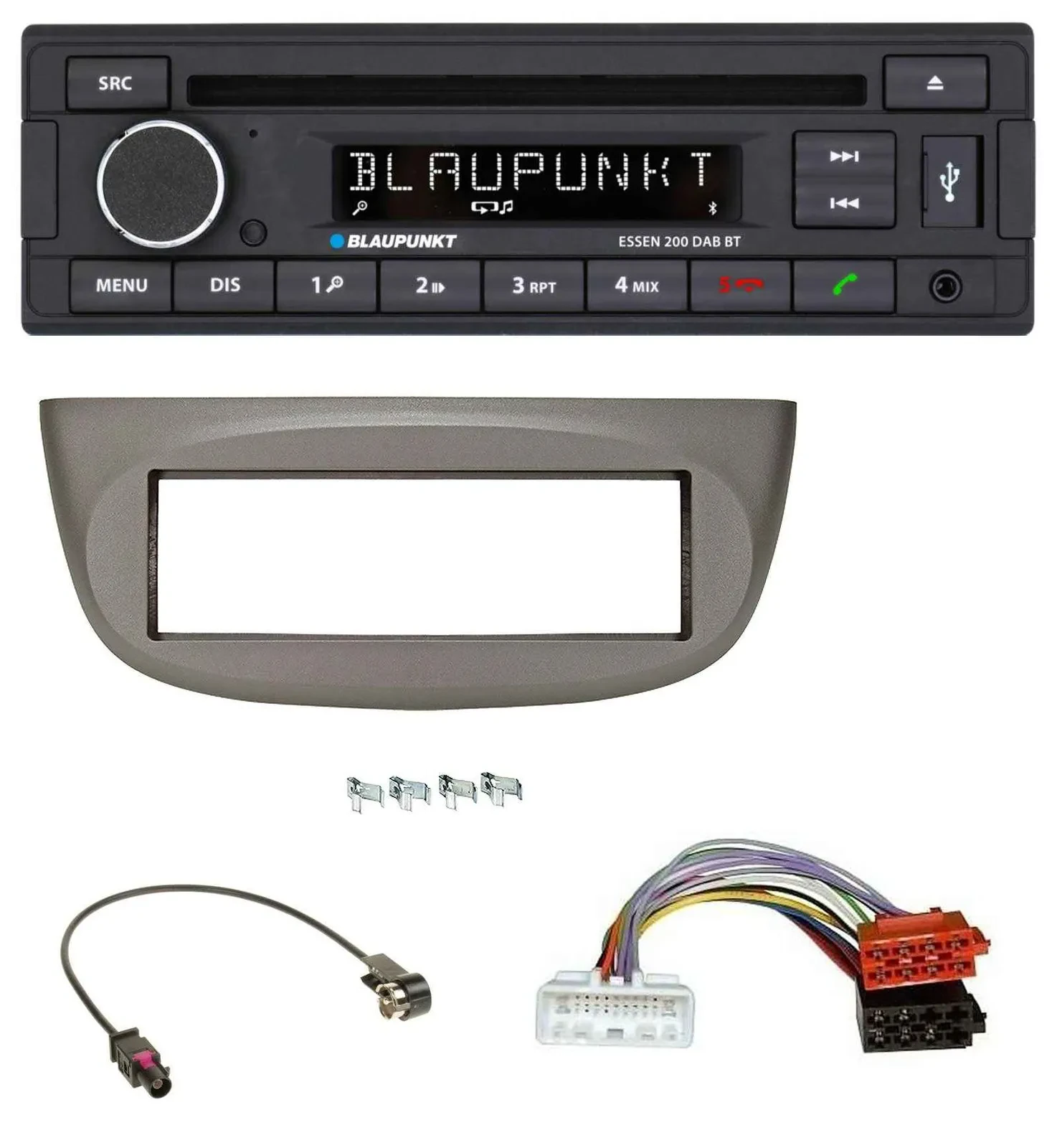 Blaupunkt USB MP3 Bluetooth DAB CD Autoradio für Renault Twingo ab 2015 beige-gr