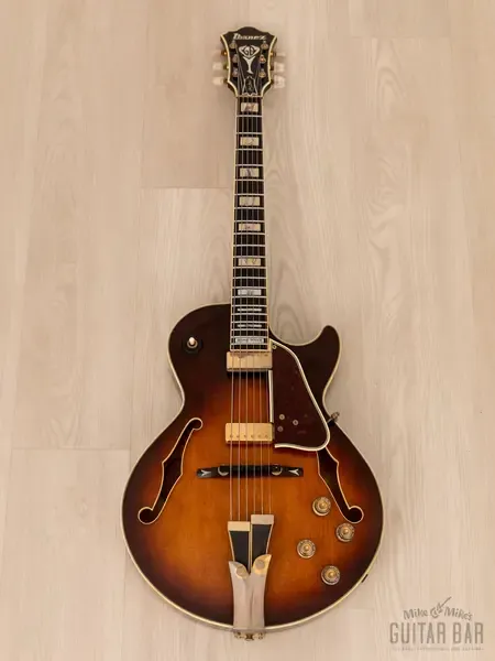 Полуакустическая электрогитара Ibanez George Benson Signature Model GB10 Sunburst First-Year Japan 1977 w/Case