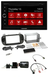 Blaupunkt 2DIN Lenkrad Bluetooth USB TMC DAB Navigation für Fiat 500 08-15 soft