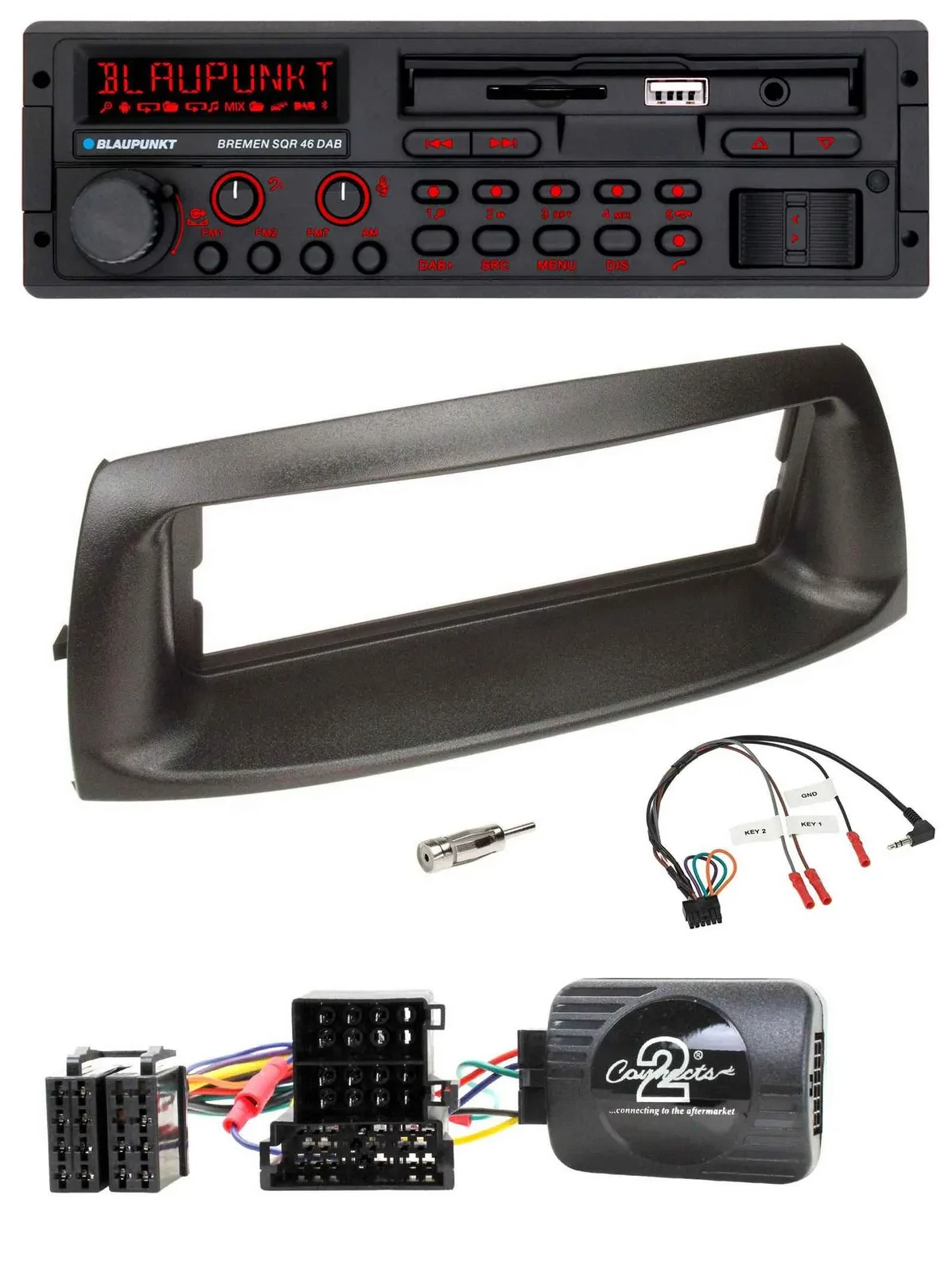 Blaupunkt SD Lenkrad USB Bluetooth DAB Autoradio für Fiat Punto 1999-2005