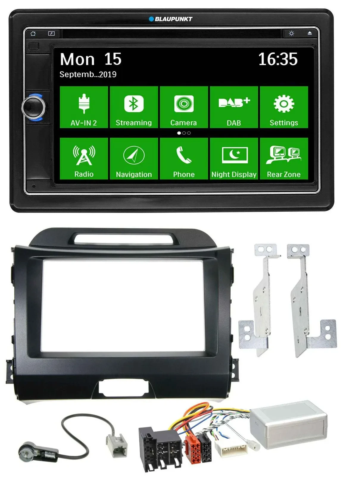 Blaupunkt Bluetooth 2DIN Lenkrad DAB USB TMC Navigation für Kia Sportage 3 10-15