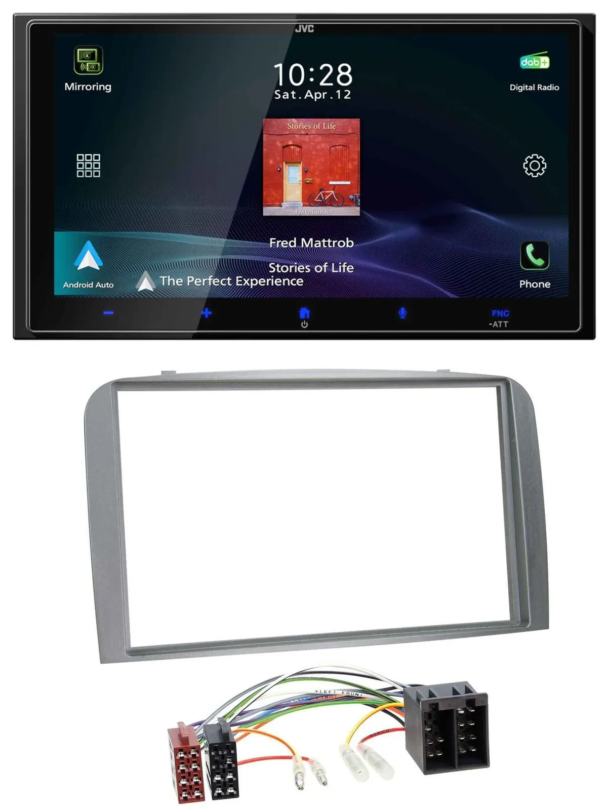 JVC USB Bluetooth 2DIN DAB MP3 Autoradio für Alfa Romeo 147 GT 00-10 silber