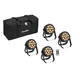 Eurolite Set 4x LED PARty Spot Silent RGB/WW mit Softbag - LED PAR Scheinwerfer
