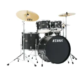 Б/У Ударная установка TAMA Imperialstar IE62C (набор, 6 шт.), с фурнитурой и тарелками Meinl HCS (14" Hi-Hat, 16" Crash, 20" Ride), 22"x16" бас-барабан, 14"x5" малый, тома 10"x7", 12"x8", напольные 14"x13", 16"x15", Black Oak Wrap