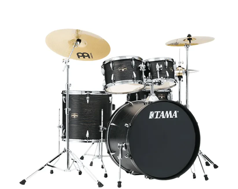 Б/У Ударная установка TAMA Imperialstar IE62C (набор, 6 шт.), с фурнитурой и тарелками Meinl HCS (14" Hi-Hat, 16" Crash, 20" Ride), 22"x16" бас-барабан, 14"x5" малый, тома 10"x7", 12"x8", напольные 14"x13", 16"x15", Black Oak Wrap