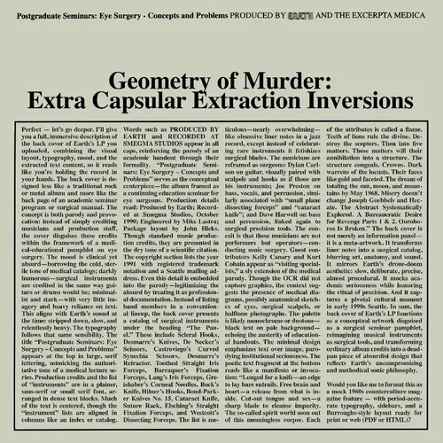 Виниловая пластинка Earth X Black Noi$E - Geometry of Murder: Extra Capsular Extraction Inversions (