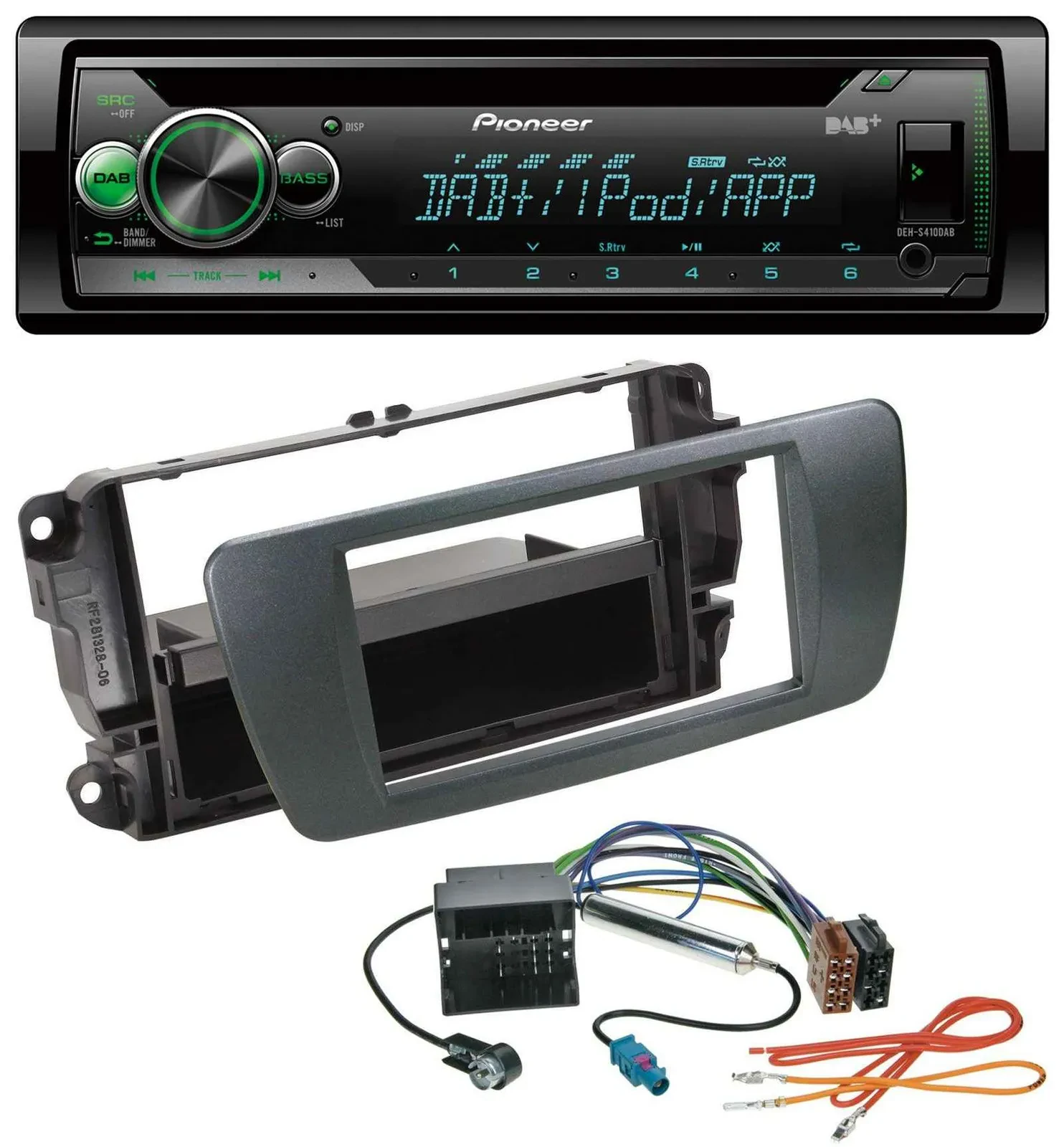 Автомагнитола для Seat Ibiza (с 2008) Pioneer USB MP3 DAB AUX CD, черный