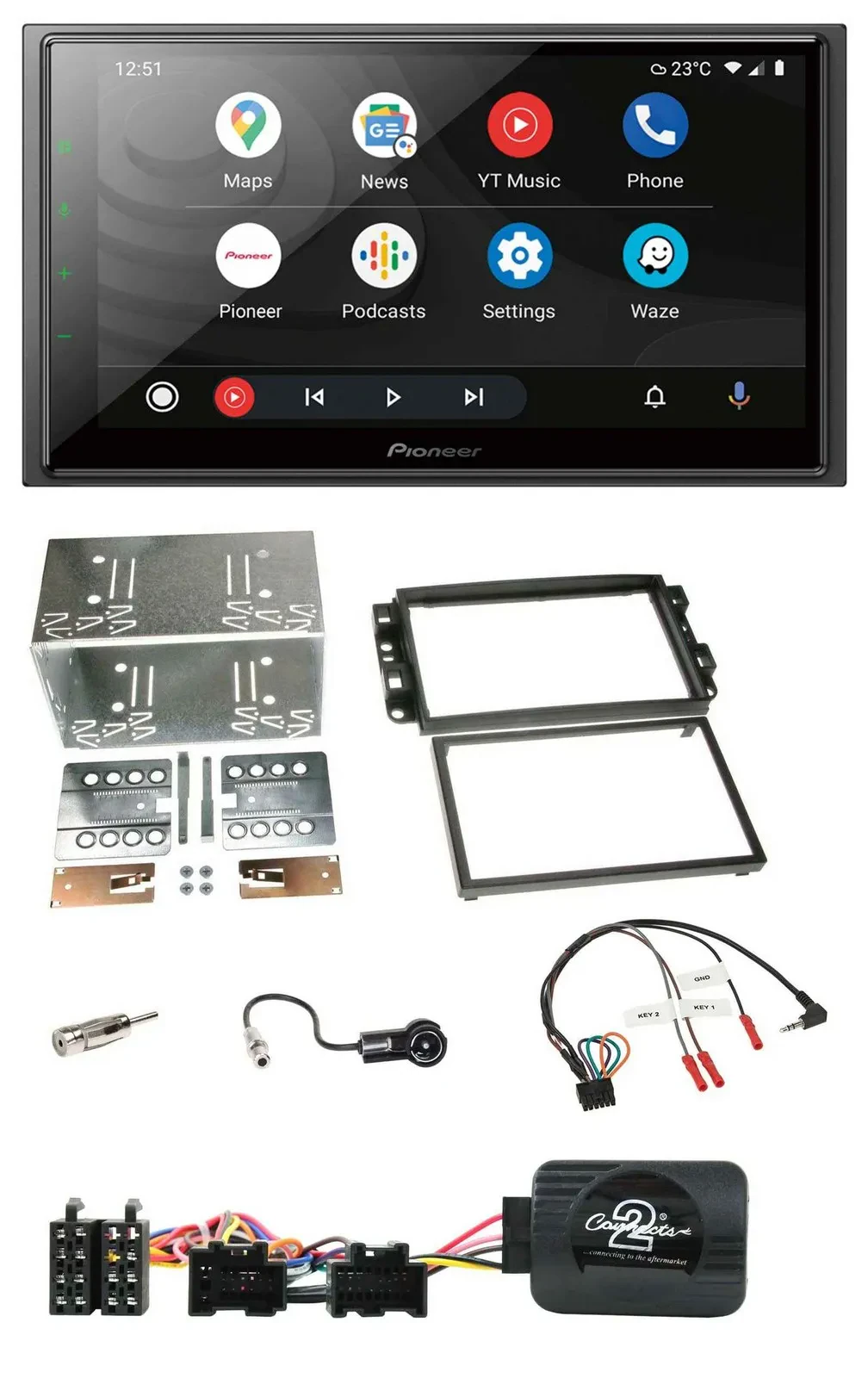 Pioneer USB 2DIN DAB Lenkrad Bluetooth Autoradio für Chevrolet Aveo Captiva 2006