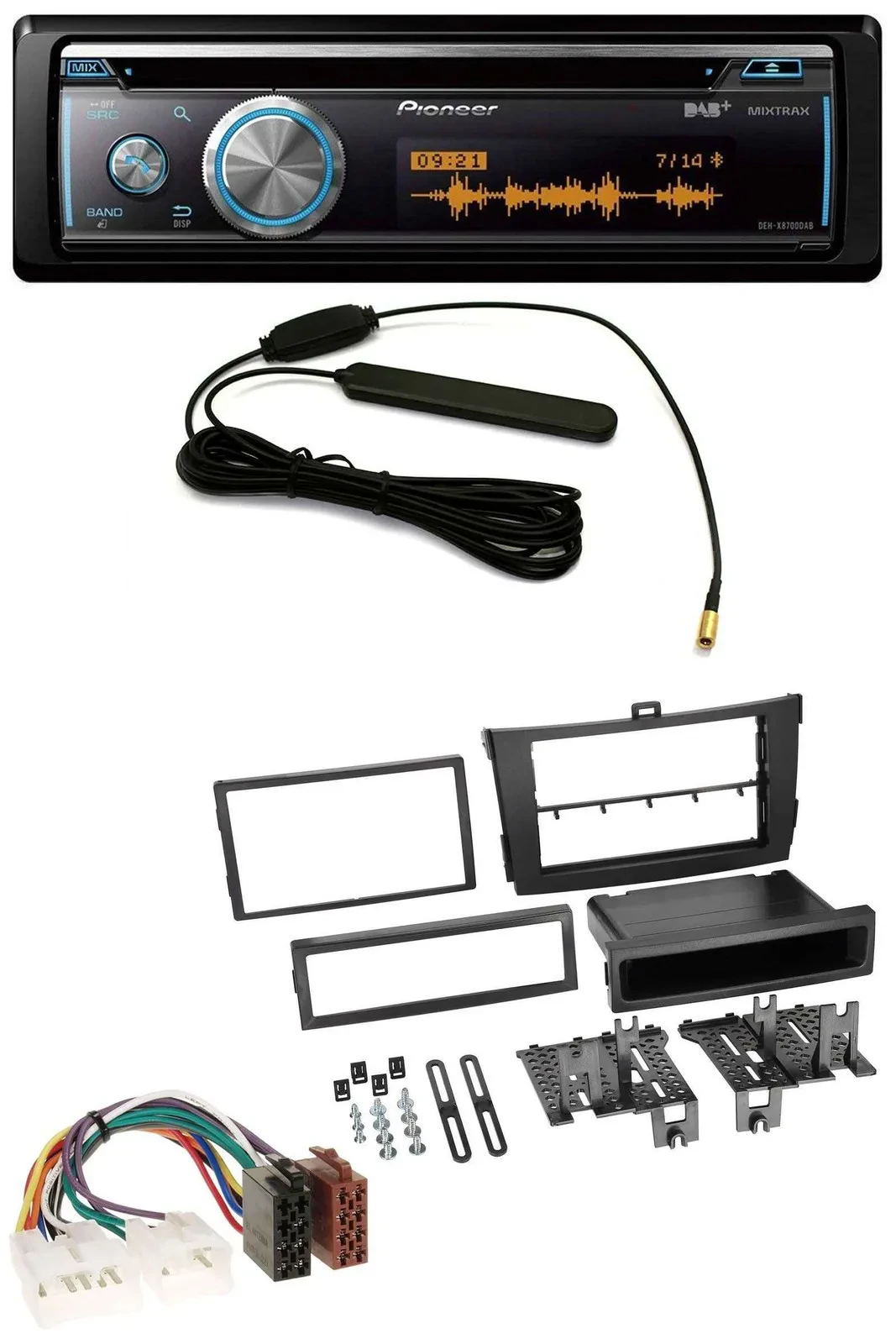 Pioneer CD USB Bluetooth DAB MP3 Autoradio für Toyota Corolla ab 2009 schwarz