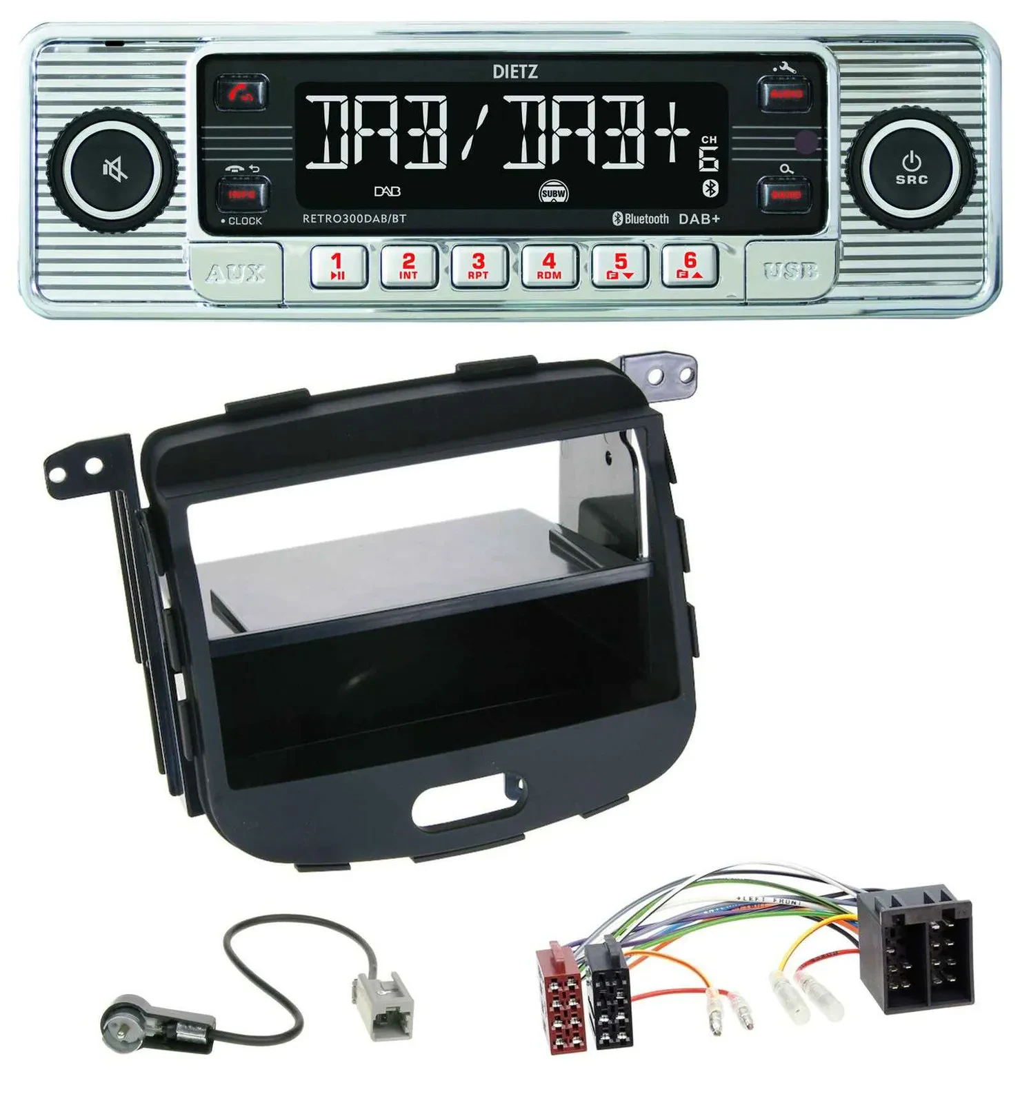 Автомагнитола для Hyundai i10 (2008–2013) Dietz Bluetooth, MP3, DAB, USB, Rubber Touch