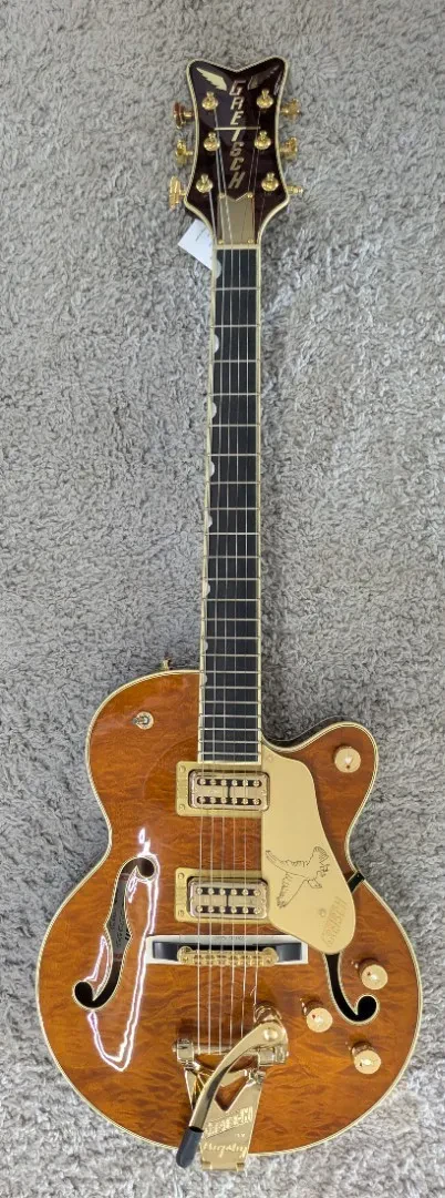 Gretsch Ltd Ed. Falcon Center Block Jr. w/ Bigsby Quilted Maple, Roundup Orange