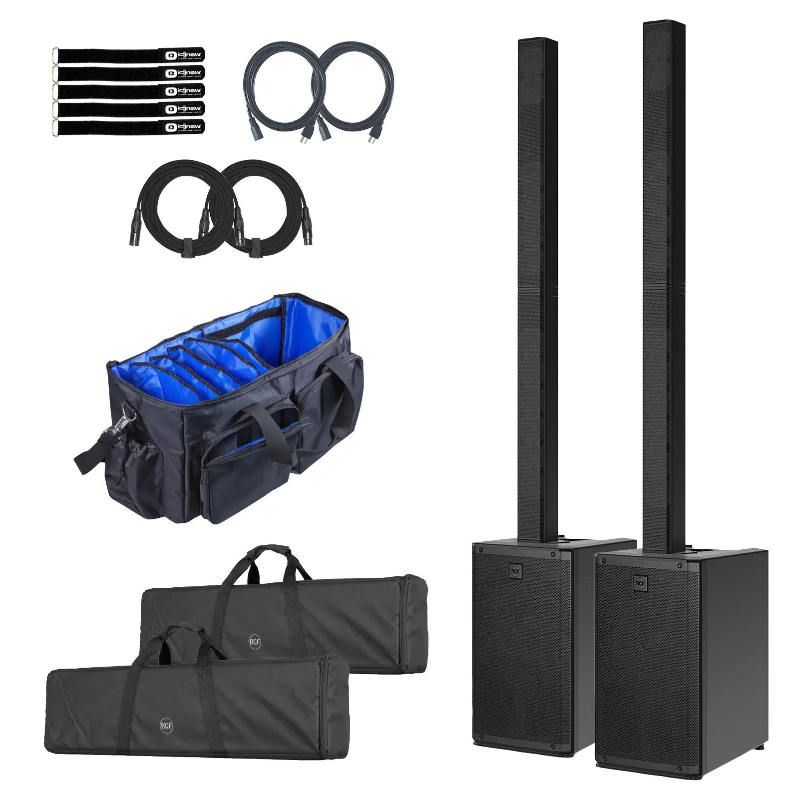 RCF EVOX-J11 12" Three-Way Column Array Black 2-Pack with Cables