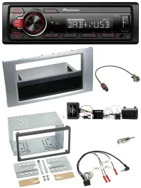 Автомагнитола Pioneer 1-DIN, DAB, USB, совместимая с управлением на руле, для Ford Kuga 2008–2012, серебристая