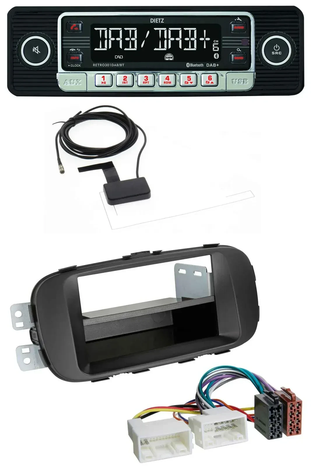 Автомагнитола для Kia Soul (PS, с 2014) Dietz DAB, Bluetooth, USB, MP3, черный