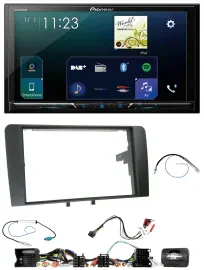 Автомагнитола Pioneer 2DIN Bluetooth USB DAB для Audi A3 8P (2003–2012) с управлением на руле