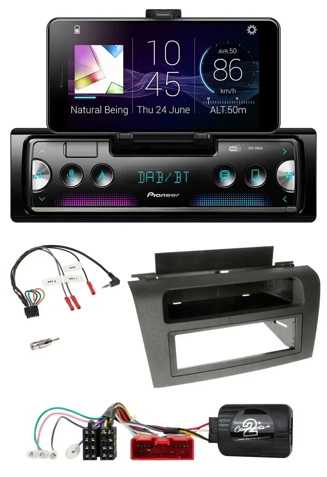 Автомагнитола Pioneer Bluetooth DAB USB для Mazda 3 (2003–2009) с поддержкой кнопок на руле