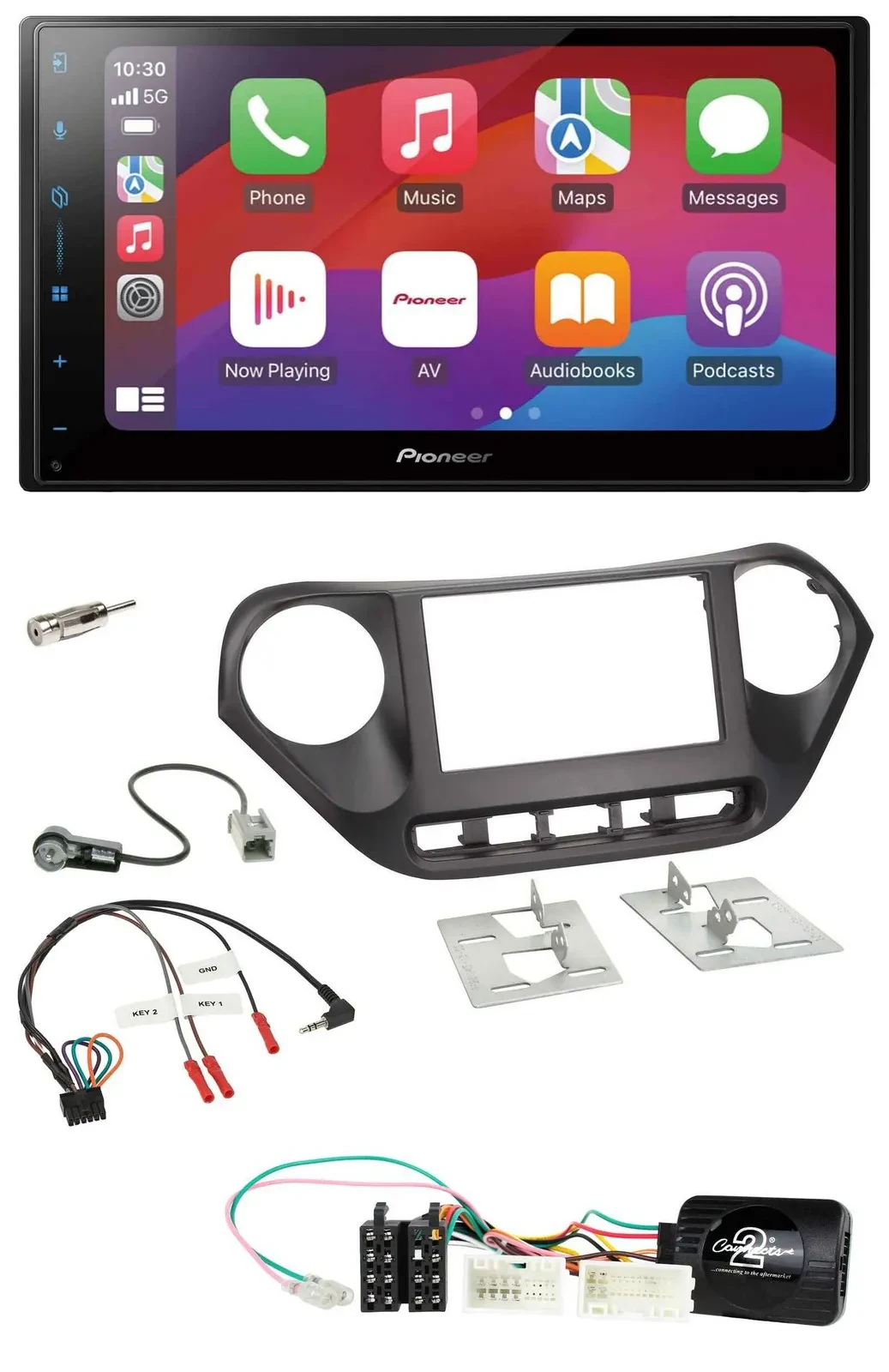 Pioneer DAB USB Lenkrad Bluetooth 2DIN Autoradio für Hyundai i10 ab 2014