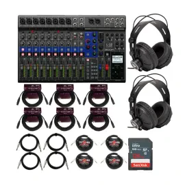 Zoom LiveTrak L 12 12 Channel Digital Mixer and Multitrack Recorder Bundle