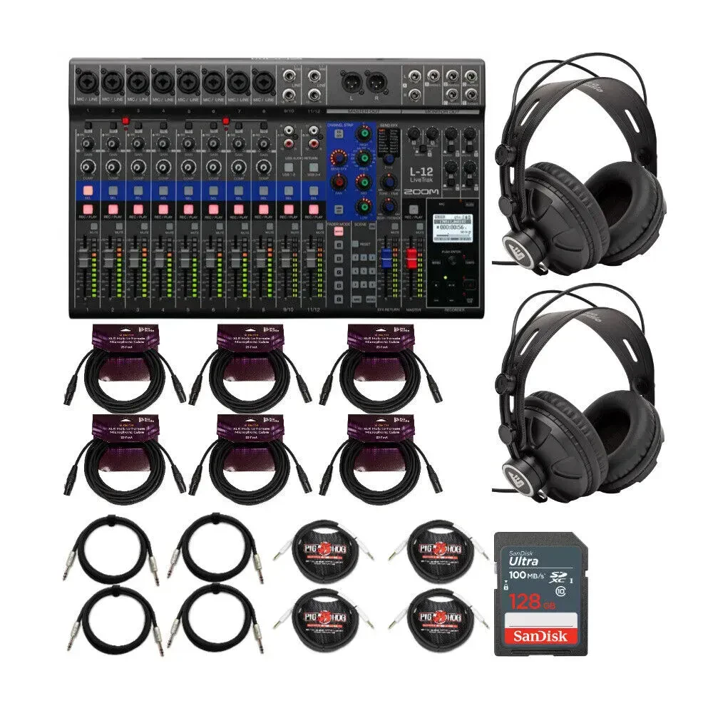 Рекордер Zoom LiveTrak L-12 с аксессуарами