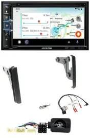 Автомагнитола с навигацией Alpine 2DIN Bluetooth USB DAB TMC для Toyota FJ (с 2007), поддержка кнопок на руле