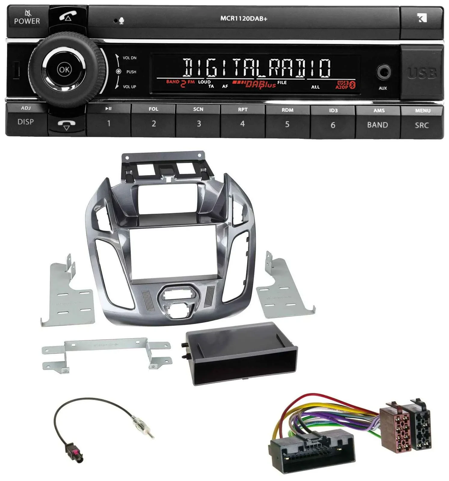 Автомагнитола для Ford Transit Connect 2012–2018 Kienzle Bluetooth MP3 USB DAB с дисплеем