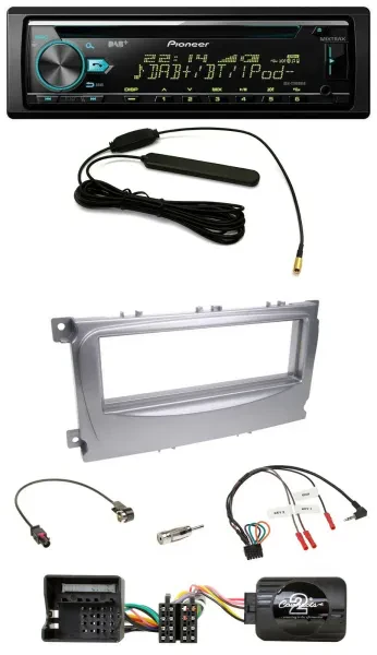 Pioneer CD MP3 Lenkrad DAB USB Autoradio für Ford Galaxy C-Max ab 2007 Focus sil