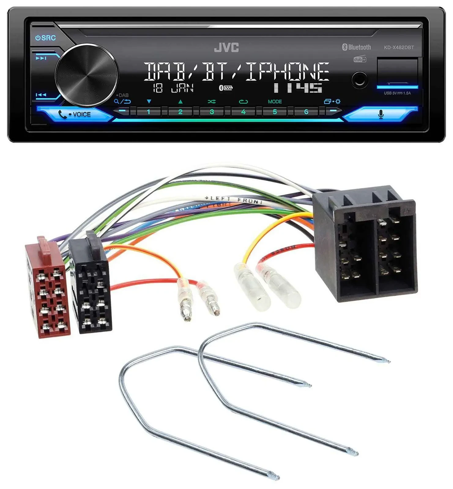 JVC Bluetooth DAB USB MP3 Autoradio für Audi 80 86-96 90 84-91 100 82-94 200 83-