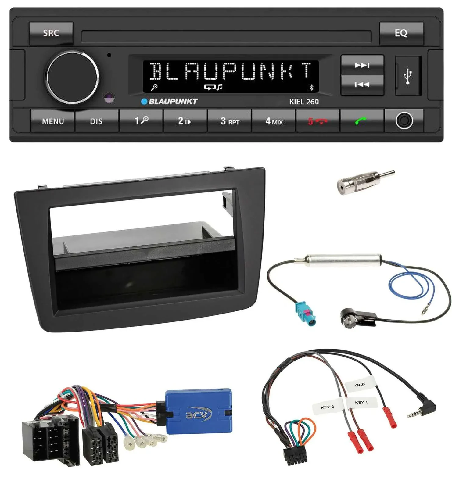 Автомагнитола Blaupunkt USB DAB Bluetooth для Alfa Romeo Mito 2013–2018 (955) с управлением с рулевого колеса, ISO