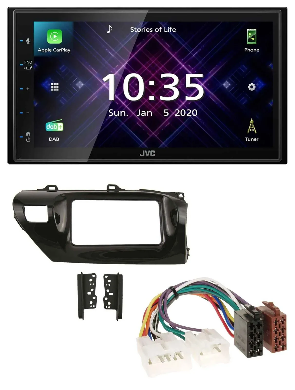 JVC DAB 2DIN MP3 Bluetooth USB Autoradio für Toyota Hilux (2015-2020)