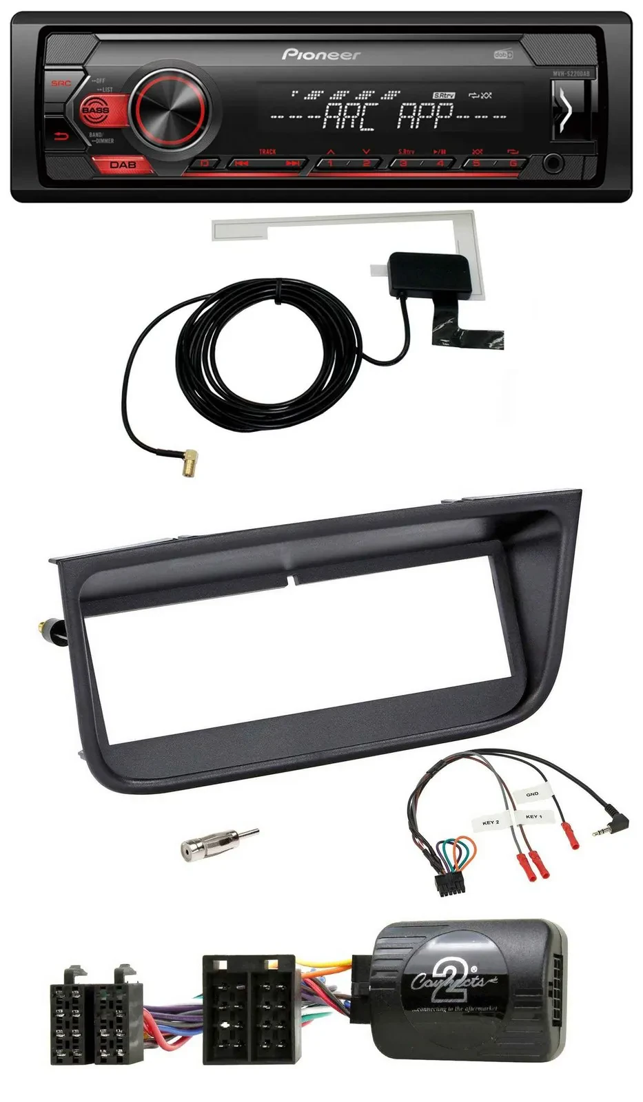 Pioneer 1DIN USB DAB MP3 Lenkrad Autoradio für Peugeot 406 2002-2005